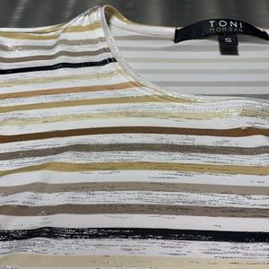 Toni Morgan 3/4 Sleeved Striped Tee Small